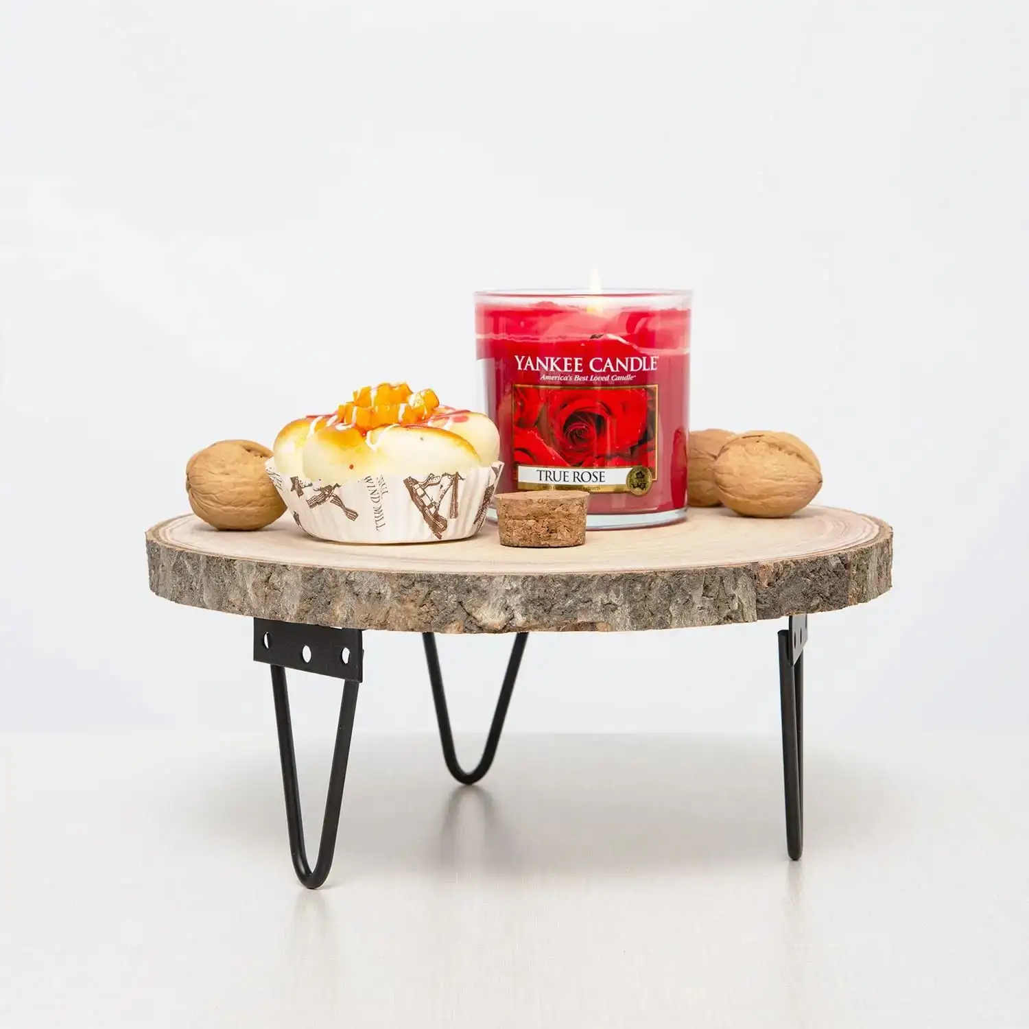 Pedaleira paulownia com pernas de metal, suporte de madeira para pedaleira, sobremesa, placa rústica, bolo