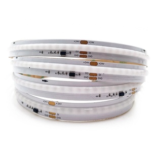 แอดเดรสโปรแกรมได้ 12 24 โวลต์ดิจิตอล RGB IC ไฟ LED Strip สําหรับเพดานผนัง RGBIC สีฝัน Flex COB Strip