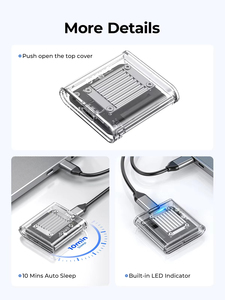 PCIe SSD için ORICO-NVMe muhafaza şeffaf harici adaptör M.2 USB tip C Mini 2230 M.2 SSD durumda 10Gbps - Product Image 5