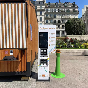 2024 New Portable Power Bank Cabinet Metal Outdoor POS Rental Display with APP &amp; Android Charging Function AC <strong>Input</strong> &amp; <strong>Output</strong>