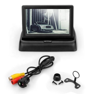 Pantalla plegable de escritorio LCD de 4,3 pulgadas, Radar de marcha atrás para coche, zumbador de respaldo trasero para coche, sistema de Sensor de aparcamiento con 4 sensores - Product Image 4
