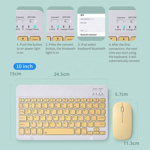 Teclado inalámbrico Universal de 10 pulgadas con Bluetooth, juego de ratón recargable para IPad, Iphone, MAC, teléfono Android, Samsung, Tablet y Windows - Product Image 4