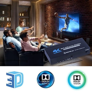 V2.0 4X1 HDMI Switcher HDR 3D 4K * 2K @ 60Hz HDCP2.2 Box HDMI 2,0 Splitter 18Gbps RGB Switch con control remoto IR 4 en 1 salida - Product Image 5