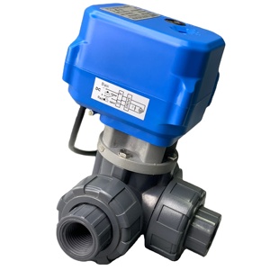 带T型L-Type1/2英寸1英寸DC24V电源球结构的三通UPVC电动阀OEM可定制 - Product Image 4
