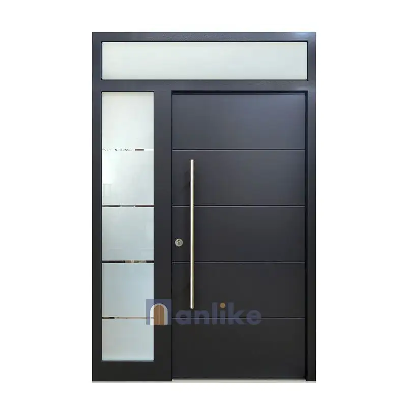 Anlike Hot Sale Russian Porta 36x80 Gold Red Double Long Steel Turkish Commercial Entrance Luxury Exterior Entry Door