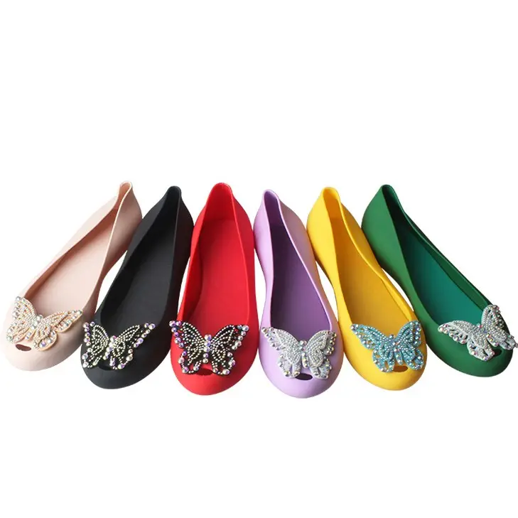Scarpe Casual piatte moda farfalla estiva scarpe in gelatina PVC sandali donna