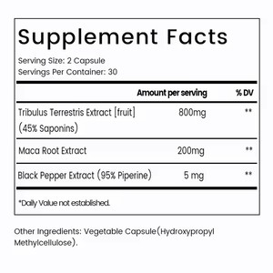 OEM الأكثر مبيعًا تريبولوس تيريستريس استخراج كبسولات تريبولوس تيريستريس ملحق 60 قبعات - Product Image 2