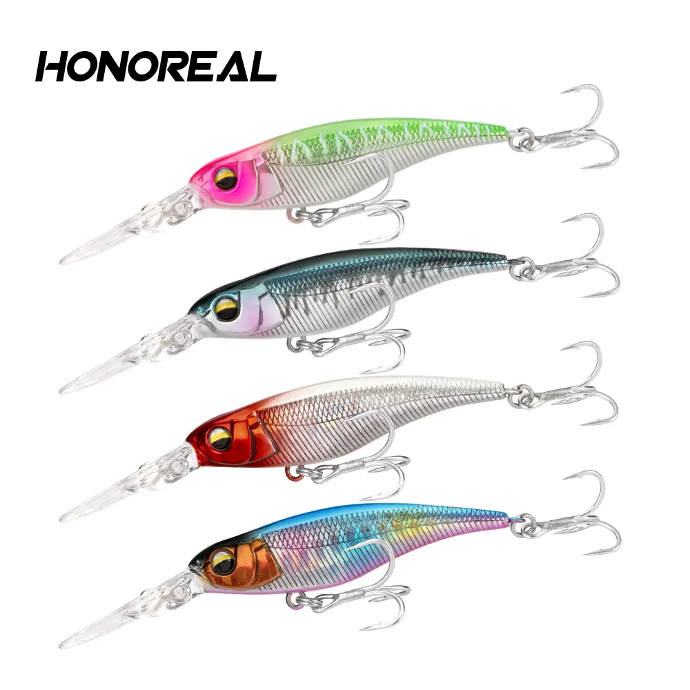 HONOREAL 60mm 5.5g Realistic Crankbait Fishing Lures Wobblers for River Lake Stream Artificial Hard Bait