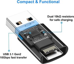 Zofast 10Gbps USB 3.1 A tipi C dönüştürücü hızlı veri transferi ve 100W hızlı şarj için telefon Laptop PC tabletler ile uyumlu - Product Image 2