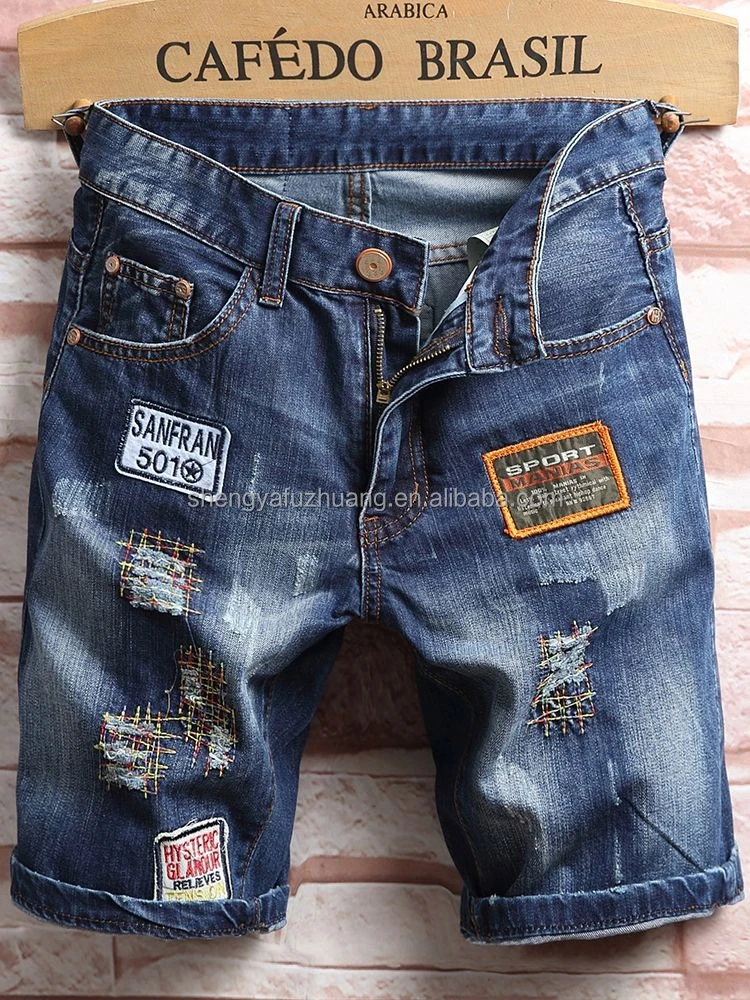 Hot selling high quality jeans shorts men's summer Stretch JeansHot selling high quality jeans shorts men's summer Stretch Jeans