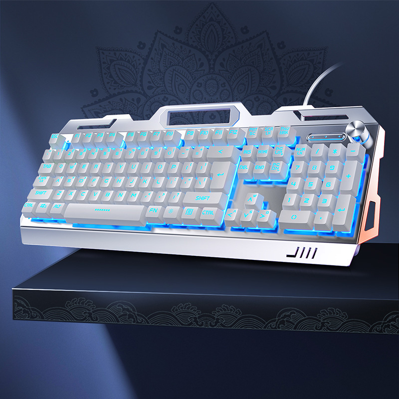 Réglage du bouton du panneau métallique-clavier à lumière bleue blanche