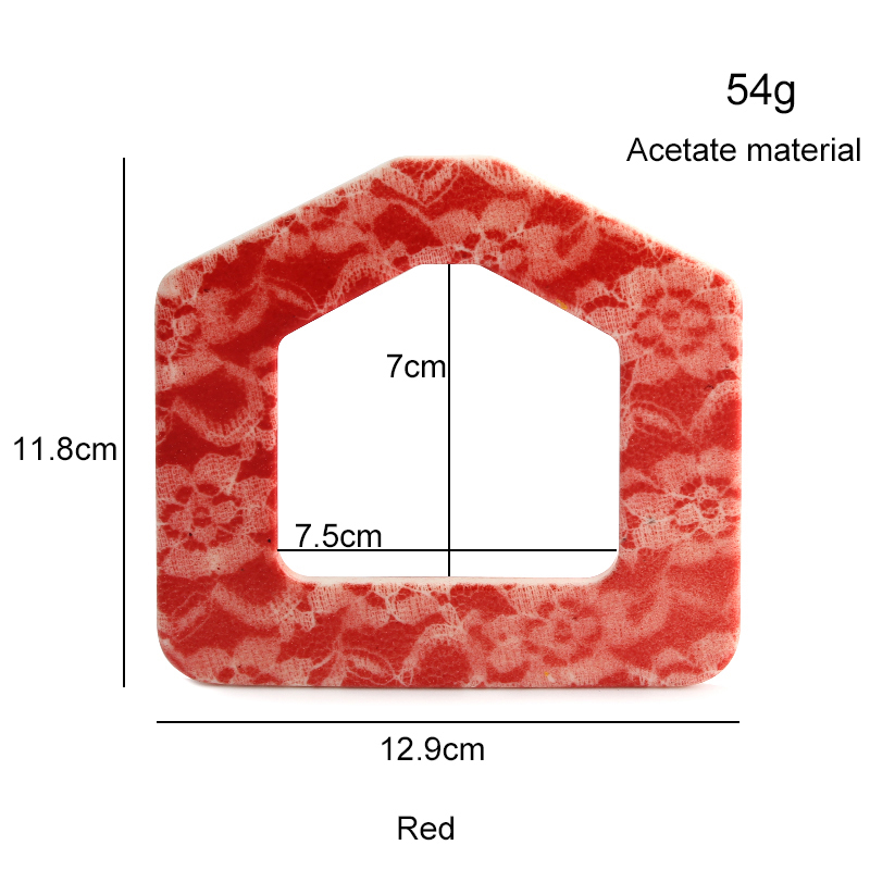 Style 10 -- matériel rouge d'acétate de 12.9x de 11.8cm