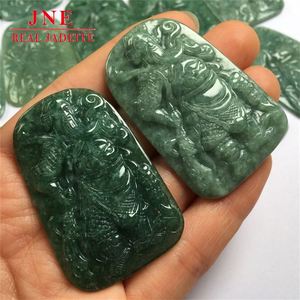Myanmar doğal bir kargo zümrüt fasulye yeşil Guan Gong marka kolye mumsu kolye erkek ve kadın FourParty yeşim - Product Image 1