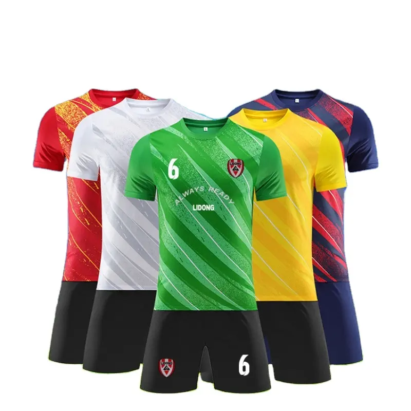 Uniforme de futebol masculino, camisa de futebol infantil com logotipo de sublimação, 23 e 24, conjuntos de uniformes de futebol