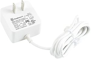 AIsmartlink Official <strong>Raspberry</strong> <strong>Pi</strong> 5B/4B/3B+ Adapter 15W USB-C <strong>Power</strong> Supply Plug US - White