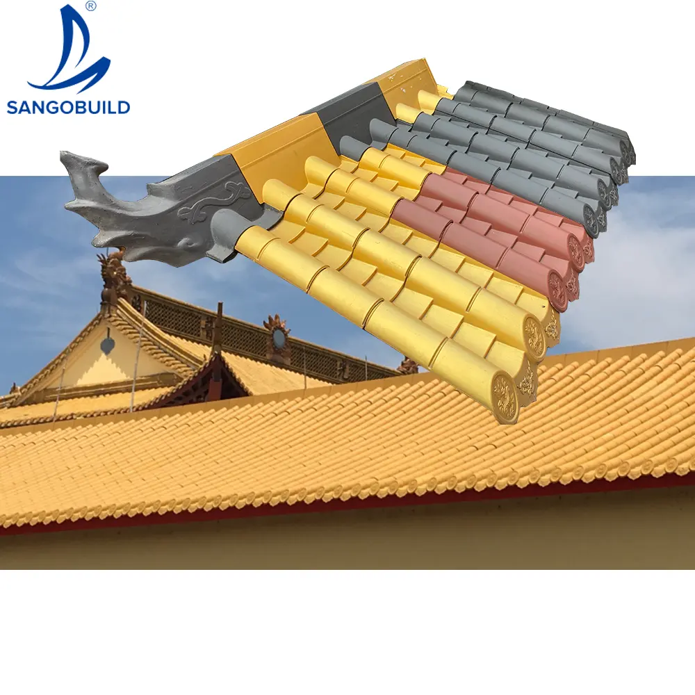 Vật liệu xây dựng Trung Quốc truyền thống mái nhà cổ Polymer ngói cổ giả nhựa mái ngói