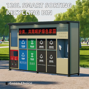 Estación de reciclaje de clasificación de basura electrónica inteligente personalizable de 120L, cubos de basura de almacenamiento personalizables