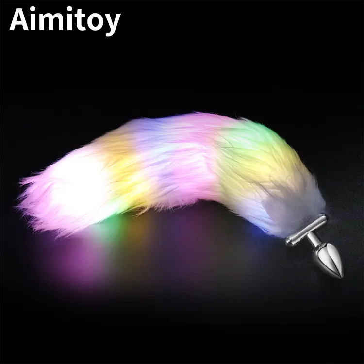 Aimeitoy — Plug Anal à queue de renard, accessoire pour Couple, extension pour les animaux, Cosplay artificielle, queue lumineuse