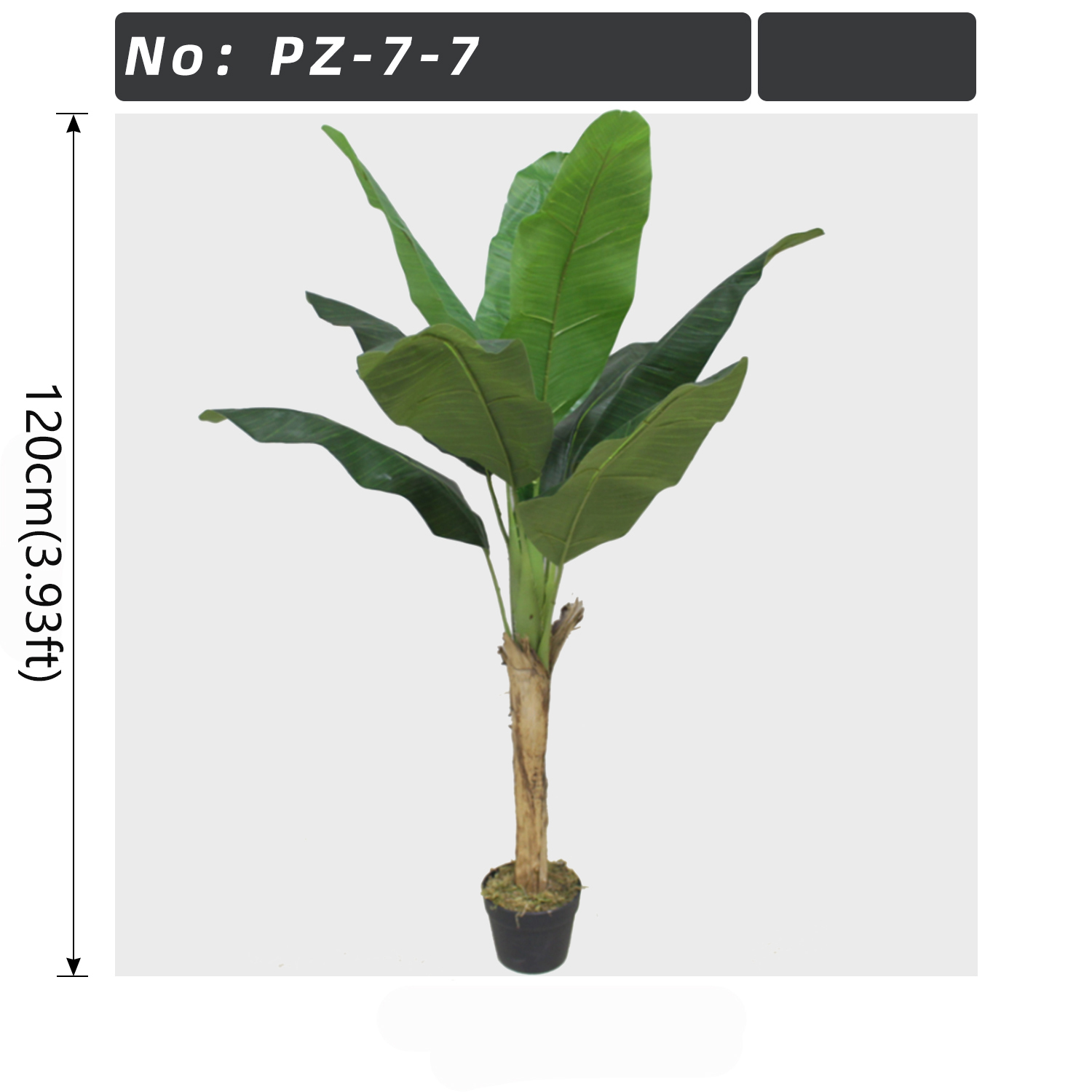 Single Trunk Realistic Green Artificial Banana Tree