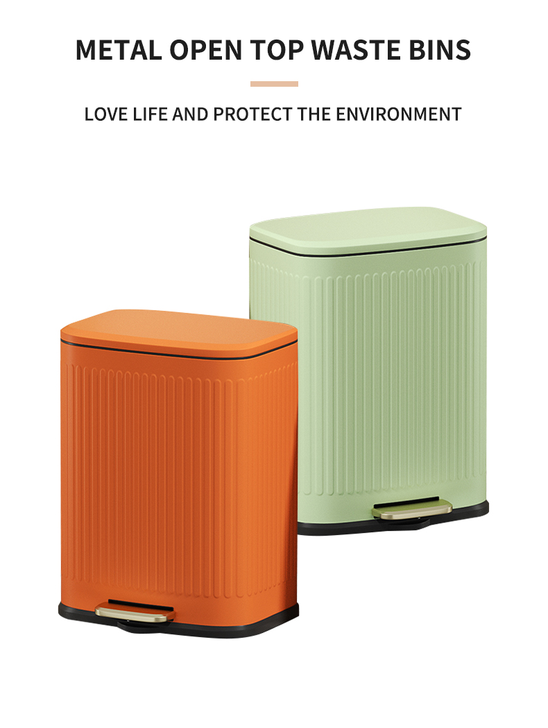 light green 6L mental trash bin household  bedroom hotel bin trash