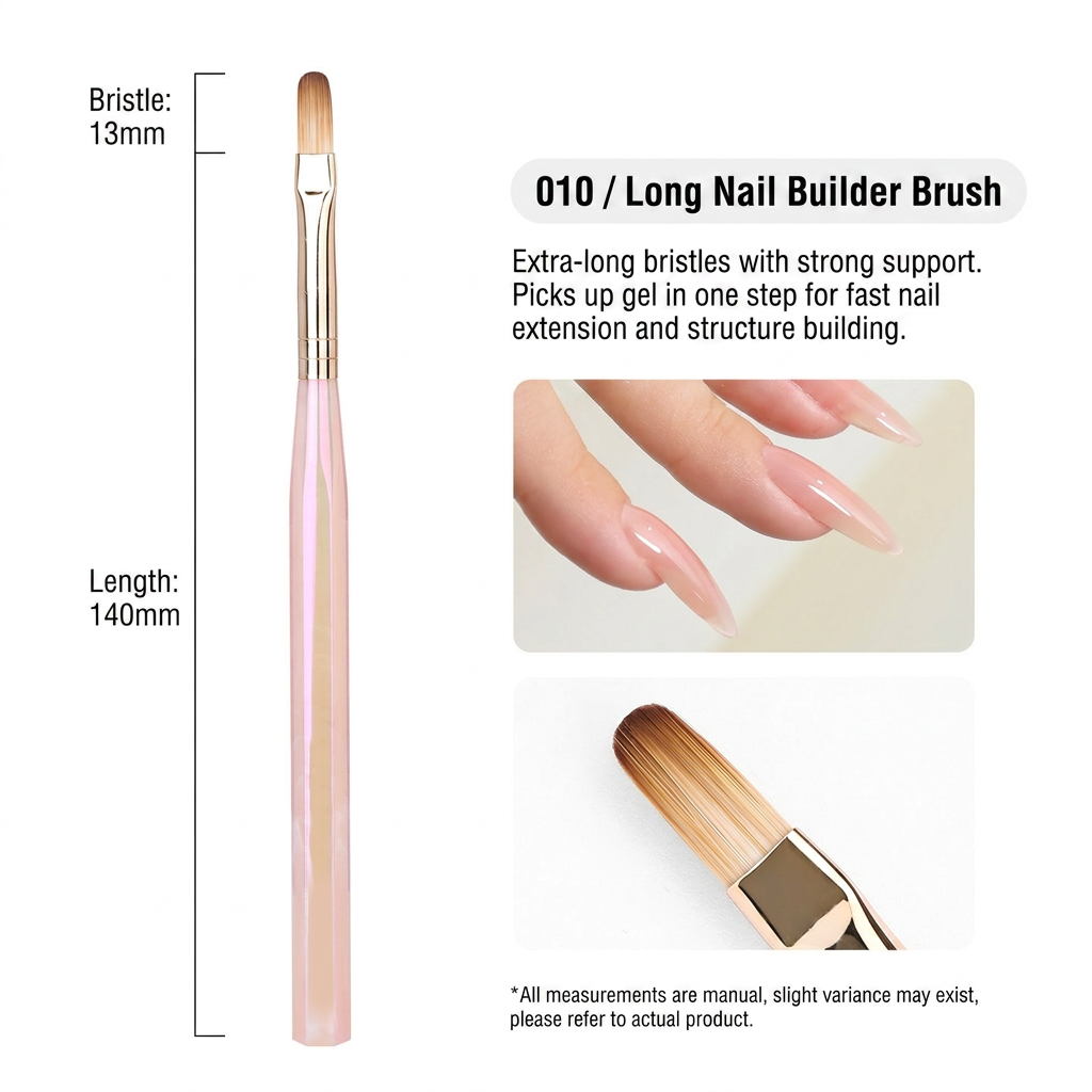 Pinceau long pour construction d'ongles