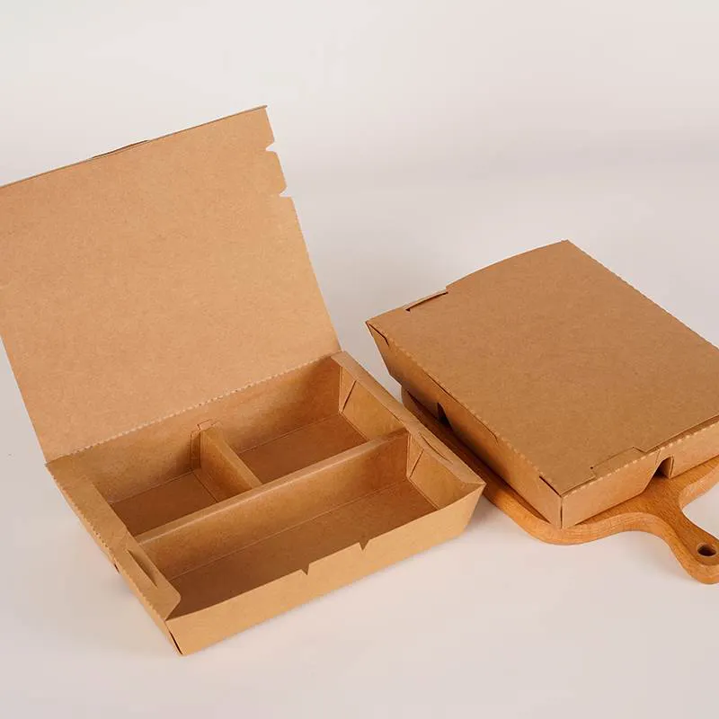 LOKYO-caja de papel kraft de grado alimenticio, embalaje de comida para ensalada, con logotipo personalizado, venta al por mayor, para restaurante