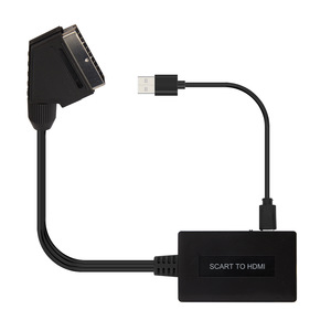 Adaptador Scart a Hdmi 1,3 1080P/720P, convertidor de audio y video con cable de alimentación Micro USB Cable convertidor Scart a Hdmi para VHS VCR