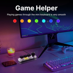 Teclado mecánico Macro USB con cable DIY, 3 teclas + 1 perilla RGB tipo C a USB, interruptor de programación personalizado para jugadores/editor de vídeo