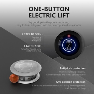 Venta directa de fábrica Enchufes de elevación funcionales múltiples Salidas de escritorio de nuevo modelo con puertos USB Enchufe emergente de carga inalámbrica - Product Image 4
