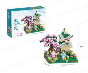 Lãng Mạn Tự Làm Bên Bờ Biển Nhà & Cối Xay Gió Mô Hình Đồ Chơi 600 + Nhựa Kim Cương Xây Dựng Khối Giáo Dục Quà Tặng Cho Trẻ Em Và Người Lớn - Product Image 3