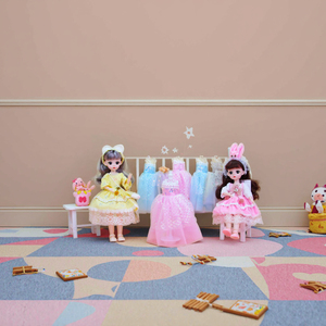 21-Joint 3D Eyes Soft <strong>Toy</strong> Doll Set 30cm 12-Inch Collectible Model with Clothes Comb &amp; Bag 2 Mixed Styles Display Window Box - Product Image 6
