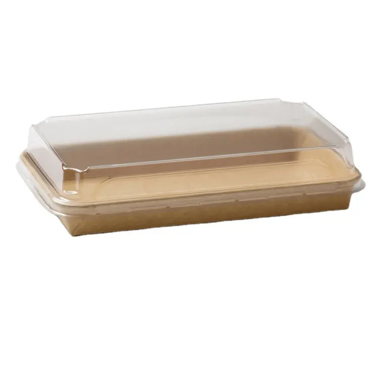 Usine OEM & ODM personnalisée boîte à sushi en papier de haute qualité boîte de papier kraft rapide de qualité alimentaire boîte de papier à emporter avec couvercle