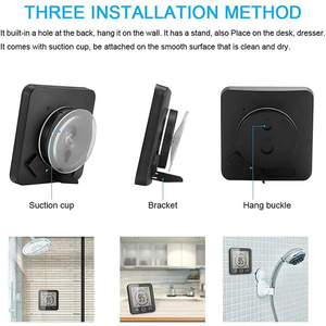 Bagno doccia digitale da cucina orologio da parete con allarme impermeabile per acqua Spray Touch Screen Timer di umidità della temperatura - Product Image 5