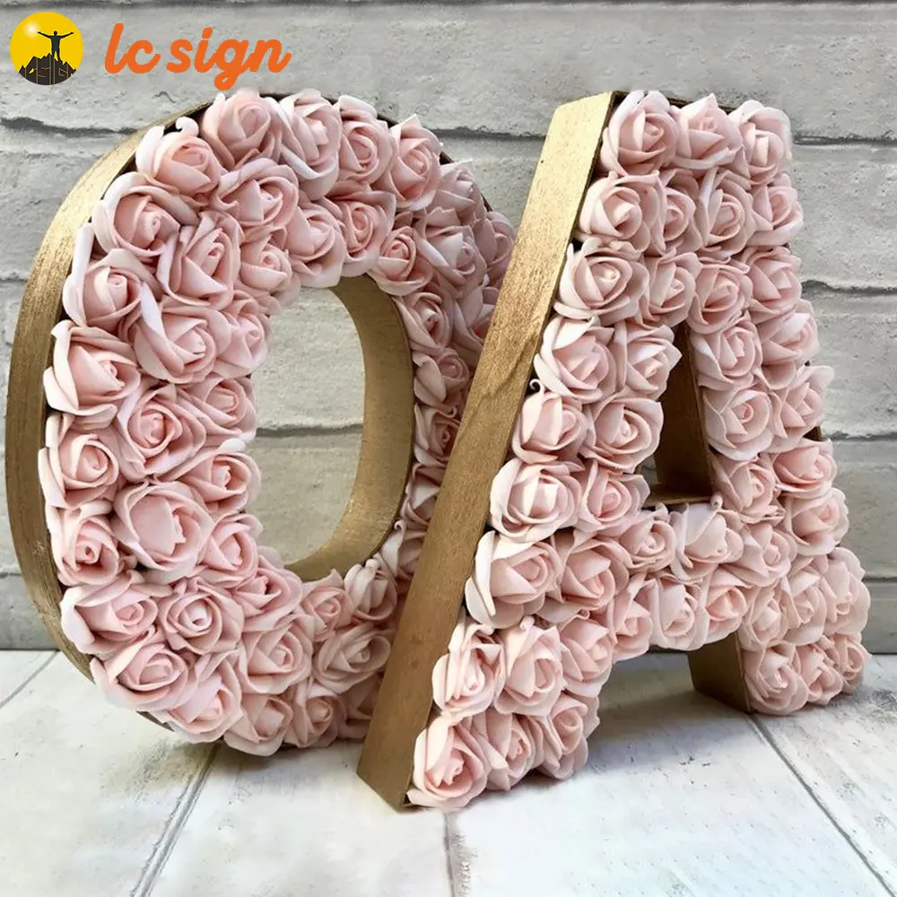 Factory wholesale Flower Marquee Letter of 5ft tall flower wed decor letters stands decoration for wedding background