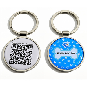 แท็ก RFID ตั้งโปรแกรมได้รหัส QR กลม13.56MHz ติดตามสัตว์เลี้ยงปลอกคอสุนัข NFC อีพ็อกซี่/ป้ายโลหะ RFID ID บรรจุภัณฑ์ที่ปรับแต่งได้ - Product Image 2