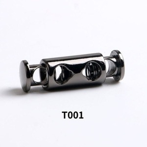 Metal Double Holes Draw <strong>Cord</strong> Stopper <strong>Elastic</strong> Rope Adjustable Spring Buckle <strong>Cord</strong> Lock for Garments Shoelace Luggage Bags
