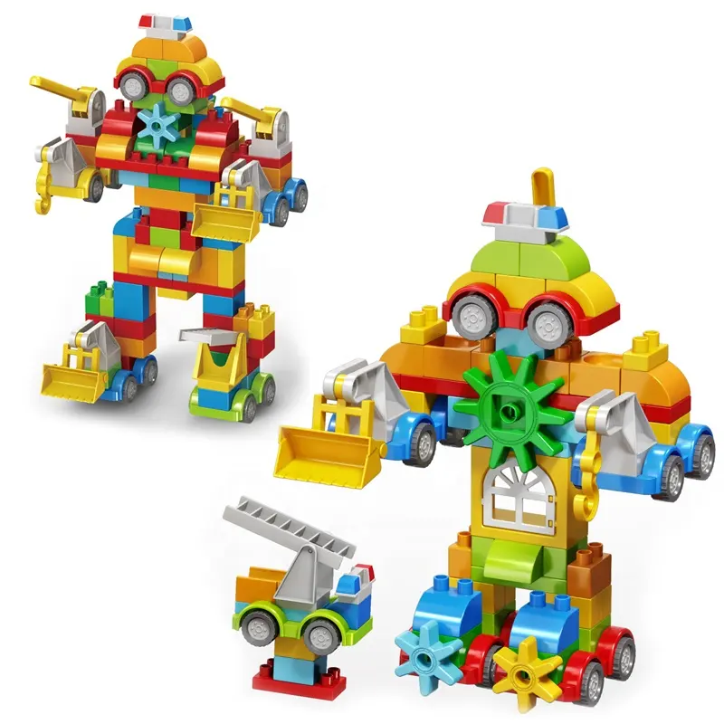 Samtoy aktueller pädagogischer Spielzeugblock DIY montiertes STEM-Modell Spielzeug Bausteine große Partikel 5 in 1 Roboter Baustein-Sets für Kinder