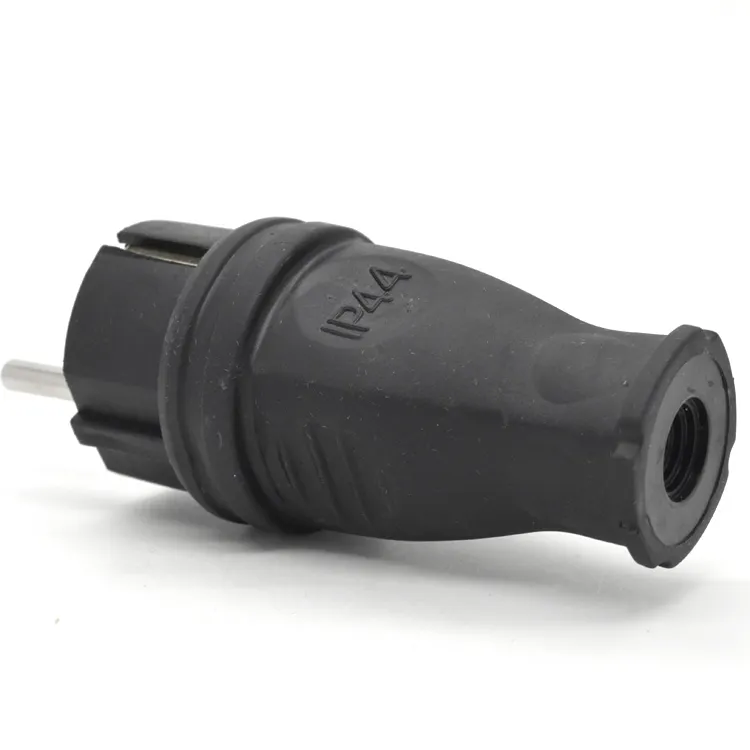 16A european ip44 electrical power plug waterproof rubber material