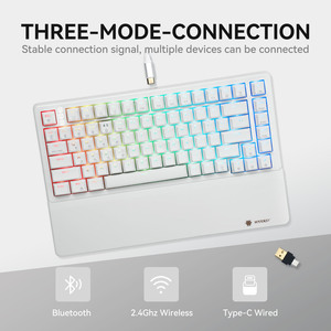 Hexgears Y2 Hot Swap RGB retroiluminado Bluetooth Wireless Gamer Keyboard PBT Keycap Red Switch Gaming Teclado mecánico para escritorio - Product Image 5