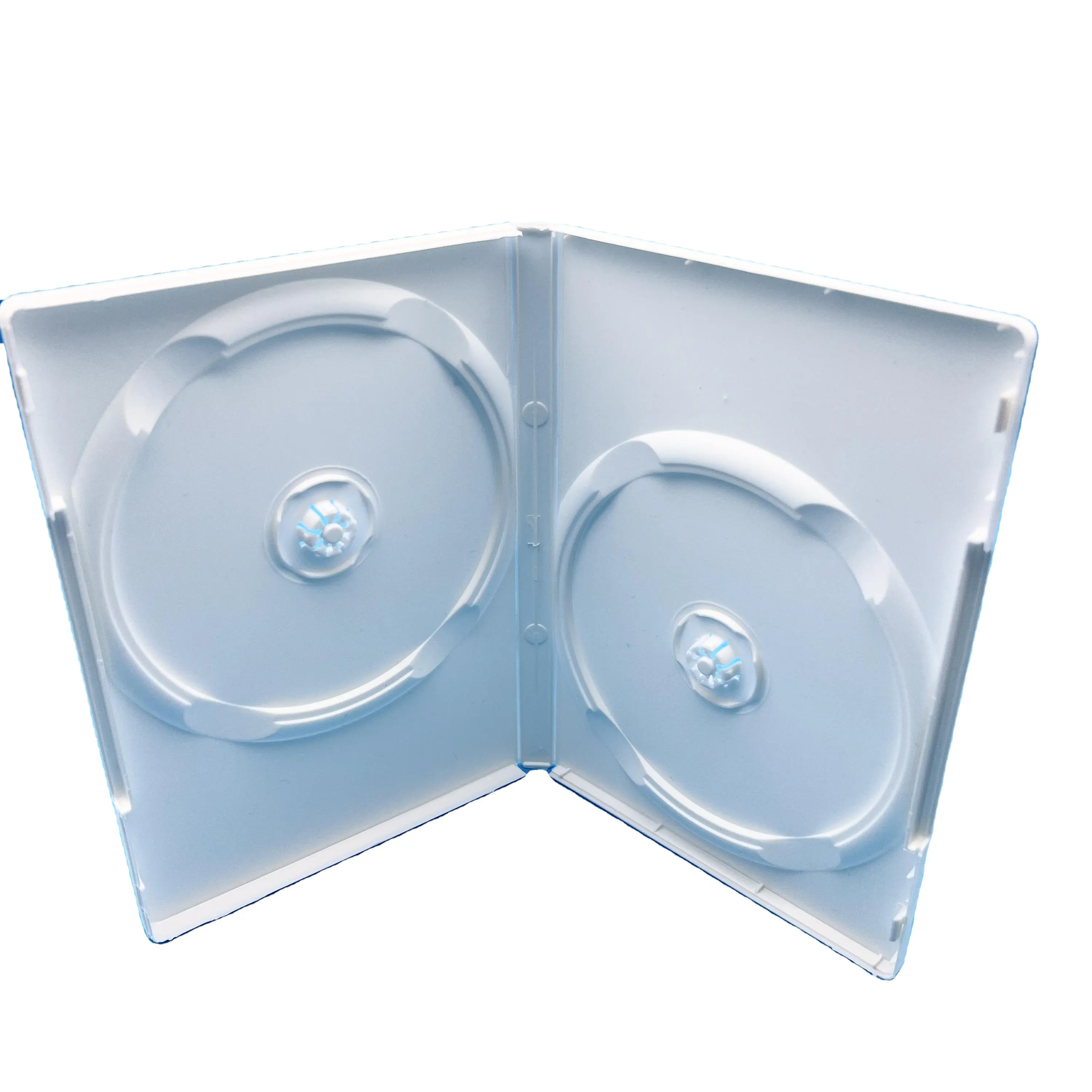 14mm 2 डिस्क सफेद डबल डीवीडी मामले सीडी डीवीडी बॉक्स भंडारण सीडी मामले के साथ कवर आस्तीन