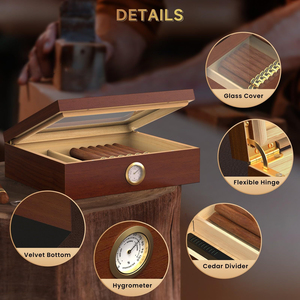 Wooden Cigar Case <strong>Humidor</strong> - Wholesale <strong>Humidors</strong> Box with Humidity Control for Commercial Use &amp; Bulk Purchase Discounts - Product Image 2