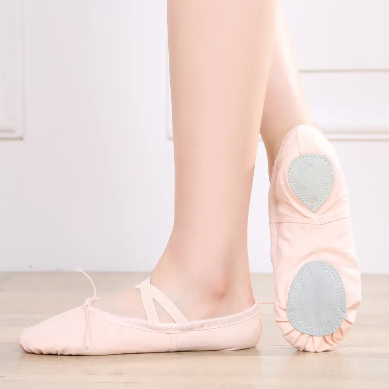 factory outlet high quality ballet shoes canvas satin dance shoes flesh custom LOGOcustom LOGO