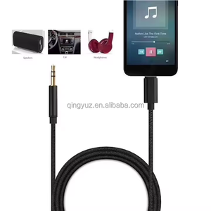 批发尼龙编织Aux线iPhone 3.5毫米USB C型Aux电缆音频卡贝尔辅助适配器