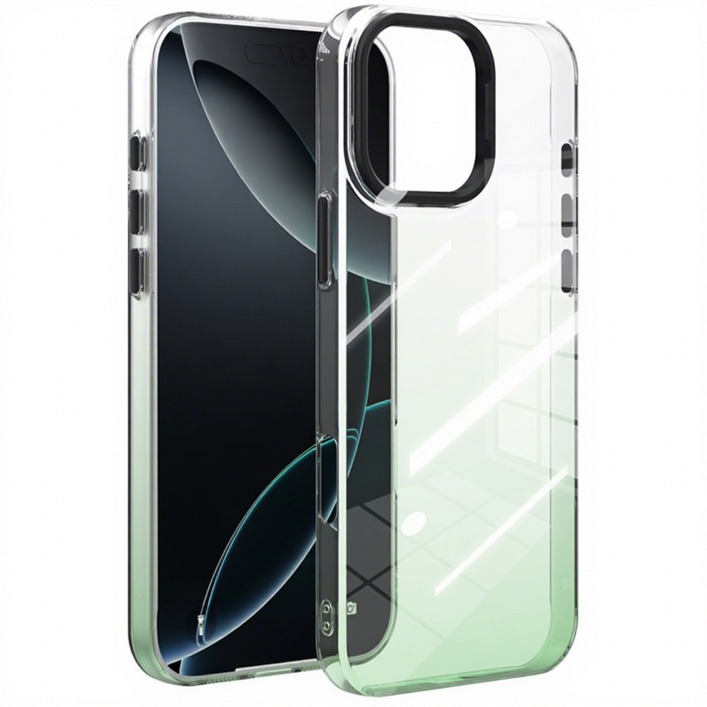 Vert transparent + boutons en plastique