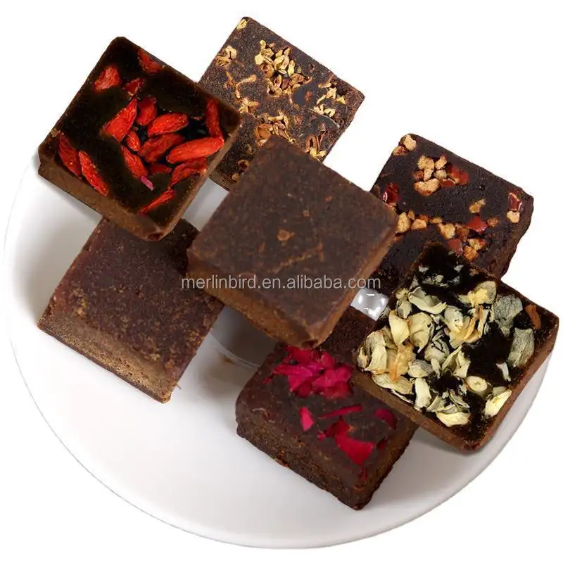 Personnaliser les saveurs Matcha thé vert Rose brun sucre thé roche sucre en cubes avec tisane assortis pour la santé des femmes