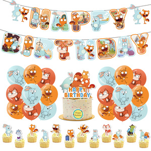 Mới nhất kiff mùa chủ đề bánh Topper bóng biểu ngữ và vòng hoa cho rừng Safari sinh nhật đảng trang trí bộ - Product Image 6