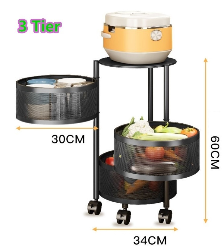 Black 3 tier