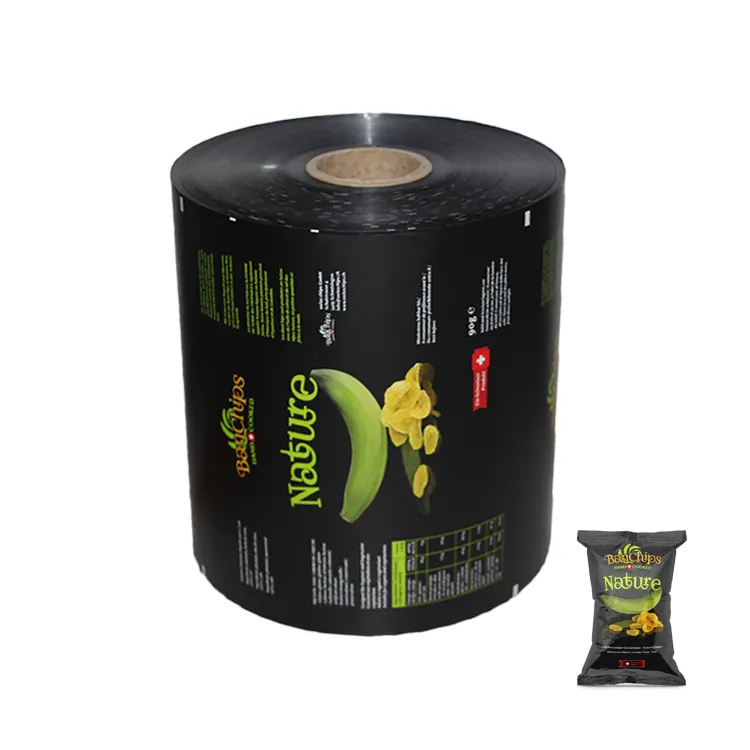 Sigillo di Calore su ordinazione Imballaggi Flessibili Rollstock Pellicola Per Snack Food Patate Tortilla di Mais Veggie Grano Piantaggine Chips di Banana