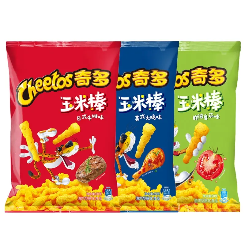 90g cheet0s japanese steak flavor Corn chips Puffed food corn strips factory wholesale price exotic snacks