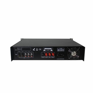 Amplificador mezclador de sistema PA de tamaño 2U de 360W con entradas de micrófono y auxiliar para audio comercial